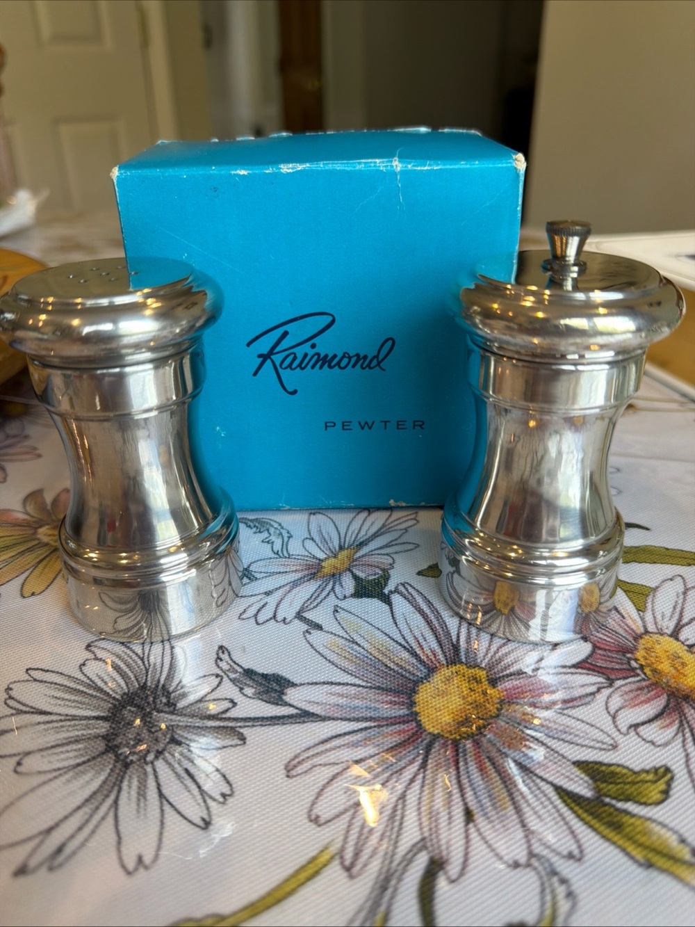Raimond vintage pewter Salt & Pepper Shakers Made in Italy